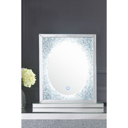 ACME - Noralie Accent Mirror with Led in Mirrored/Faux Diamonds (97707)