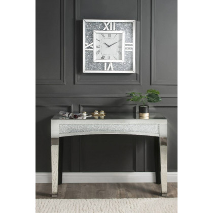 ACME - Noralie Wall Clock in Mirrored/Faux Diamonds (97727)