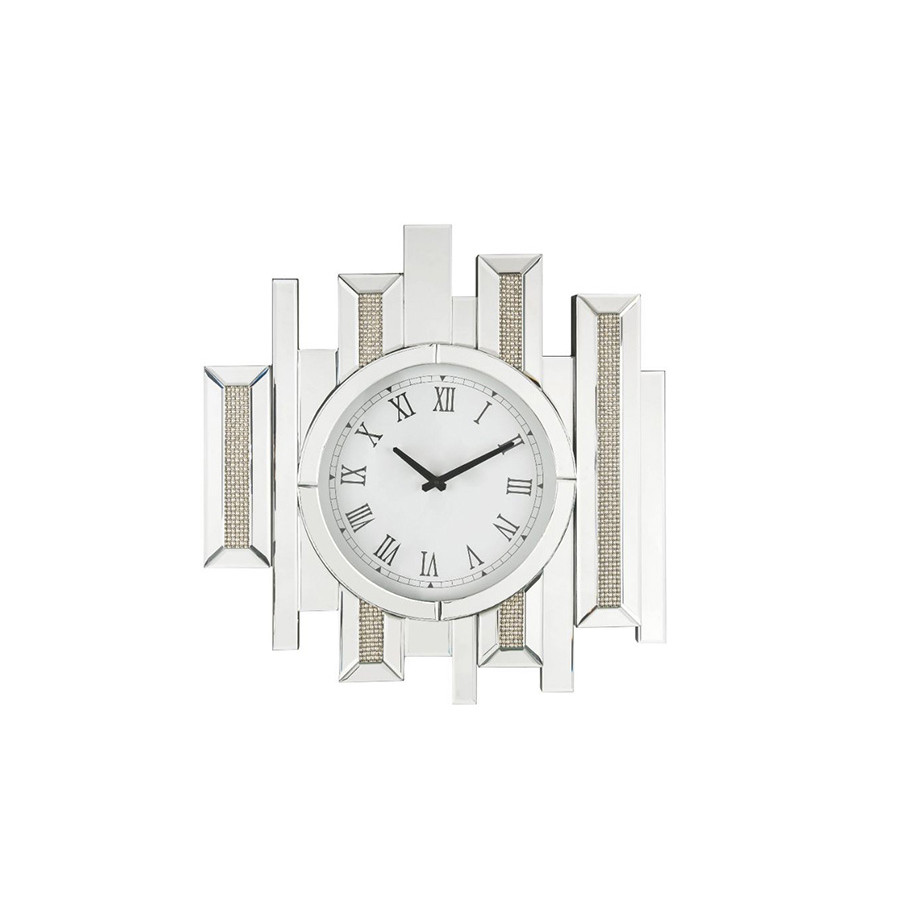 ACME - Ornat Wall Clock in Faux Square Diamonds (97728)
