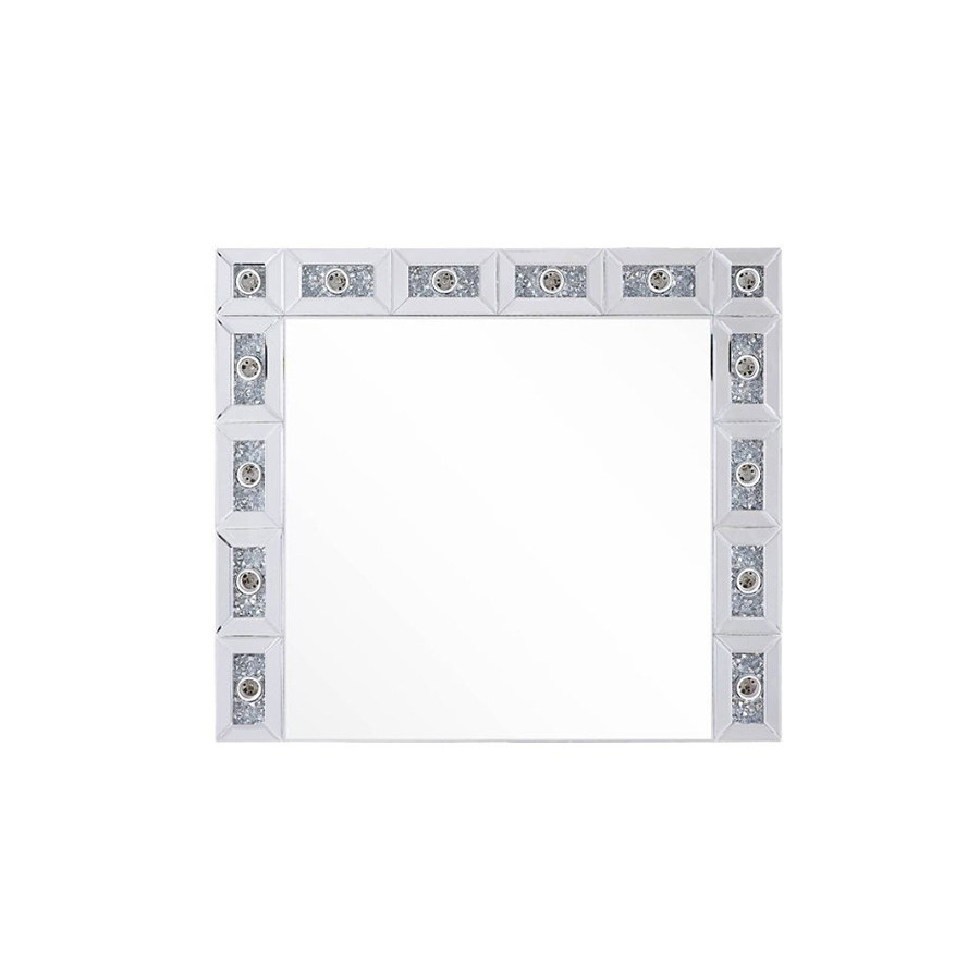 ACME - Noralie Accent Mirror in Mirrored/Faux Diamonds (97746)
