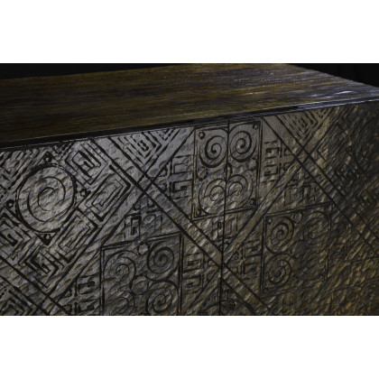 ACME - Calvary Console Table in Gray Stone/Walnut