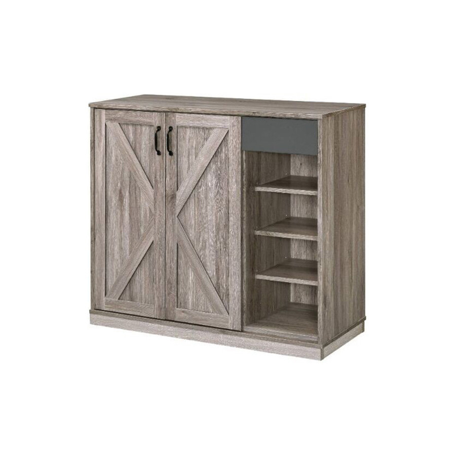ACME - Toski Shoe Cabinet in Rustic Gray Oak