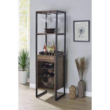 ACME - Narik Wine Rack in Weathered Oak