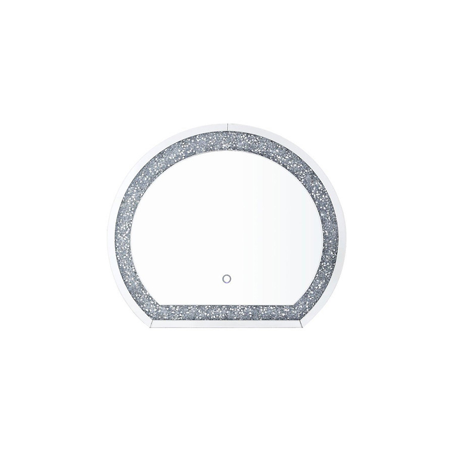 ACME - Noralie Accent Mirror in Mirrored/Faux Diamonds (97804)