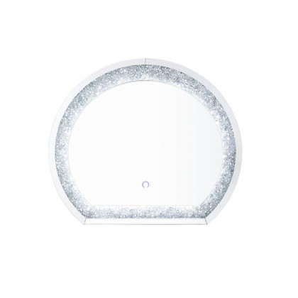 ACME - Noralie Accent Mirror in Mirrored/Faux Diamonds (97804)