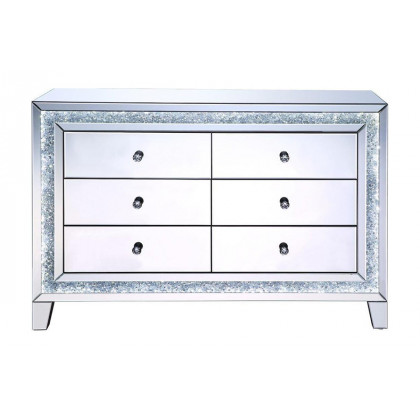ACME - Noralie Console Cabinet in Mirrored/Faux Diamonds (97815)