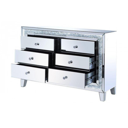 ACME - Noralie Console Cabinet in Mirrored/Faux Diamonds (97815)