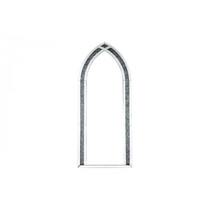 ACME - Noralie Floor Mirror with Led in Mirrored/Faux Diamonds (97981)