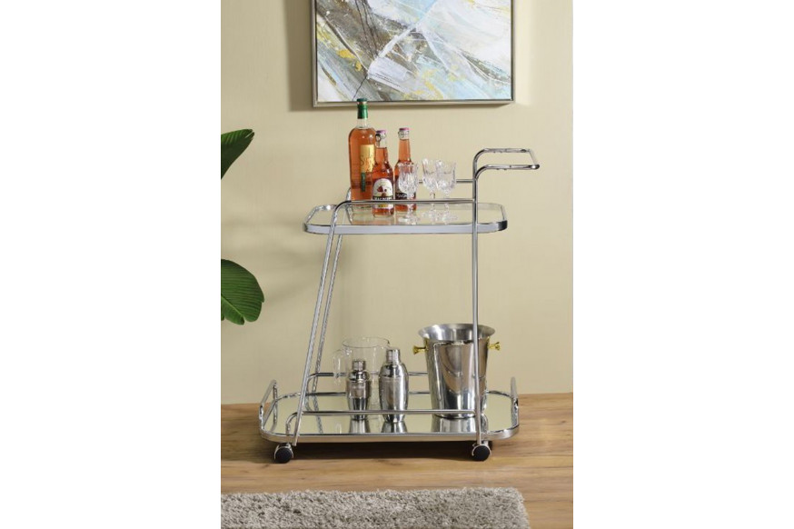 ACME™  - Aegis Serving Cart in Clear Glass and Chrome Finish