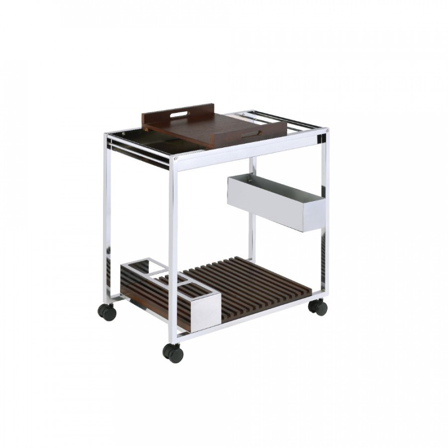 ACME - Lisses Serving Cart in Chrome