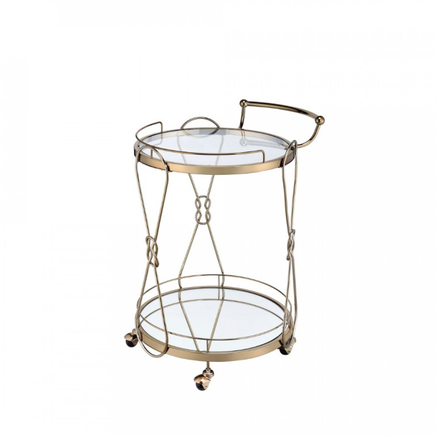 ACME - Zekera Serving Cart in Champagne