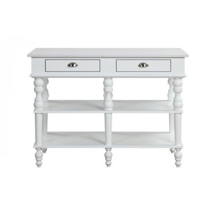 ACME - Rorratt Kitchen Island in Marble Top/White