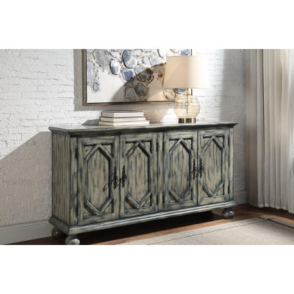 ACME - Pavan Console Cabinet in Rustic Gray