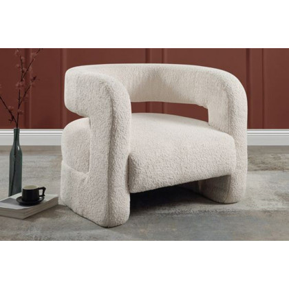 ACME - Yitua Accent Chair in White Teddy Sherpa