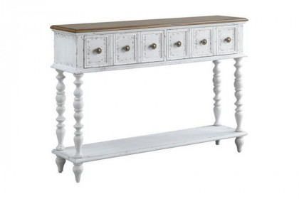 ACME™  - Bence Console Table in Dark Charcoal and Antique White Finish