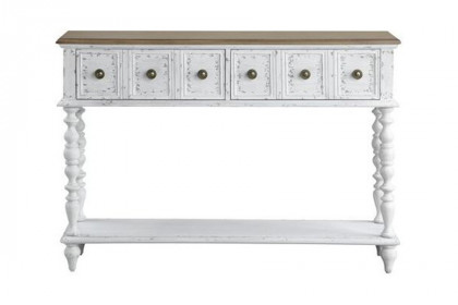 ACME™  - Bence Console Table in Dark Charcoal and Antique White Finish