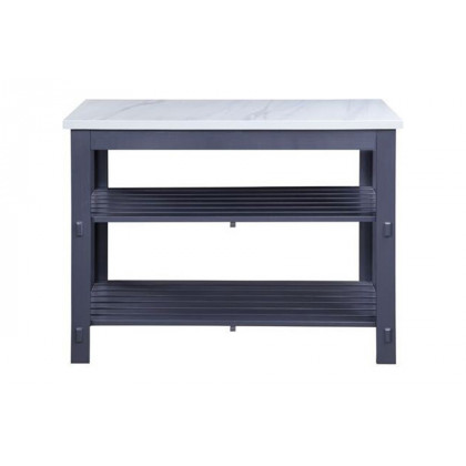 ACME - Enapay Kitchen Island in Marble Top Top/Gray