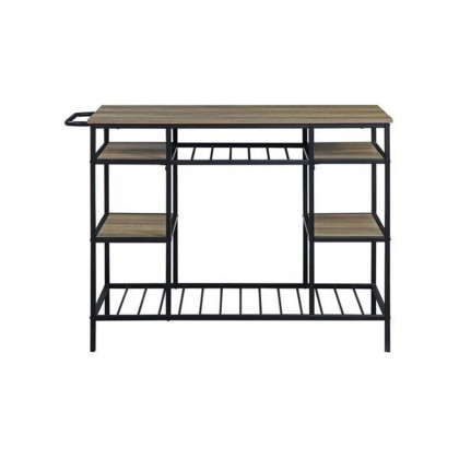 ACME - Lona Kitchen Island in Rustic Oak/Black
