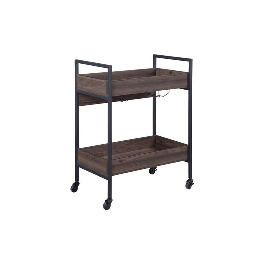 ACME - Jerrick Serving Cart in Walnut/Black