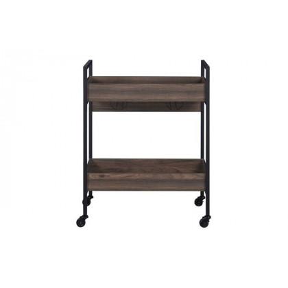 ACME - Jerrick Serving Cart in Walnut/Black