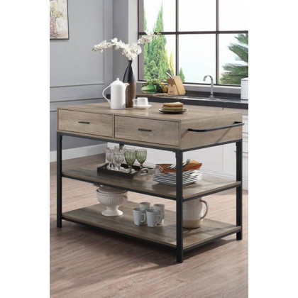 ACME - Macaria Kitchen Island in Rustic Oak/Black (AC00403)