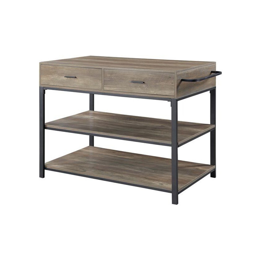 ACME - Macaria Kitchen Island in Rustic Oak/Black (AC00403)