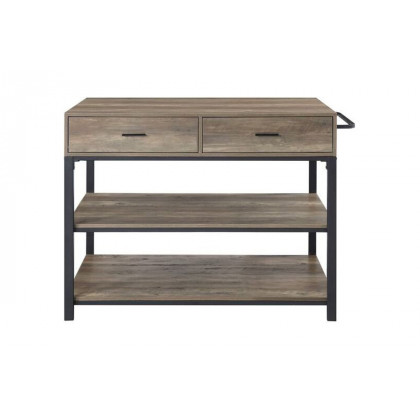 ACME - Macaria Kitchen Island in Rustic Oak/Black (AC00403)