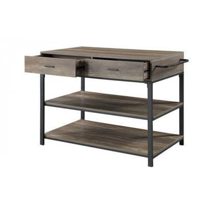 ACME - Macaria Kitchen Island in Rustic Oak/Black (AC00403)