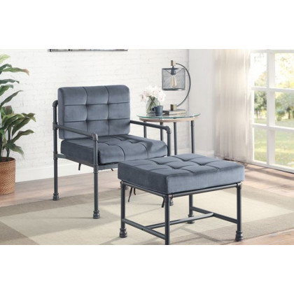 ACME - Brantley Ottoman in Gray/Sandy Gray