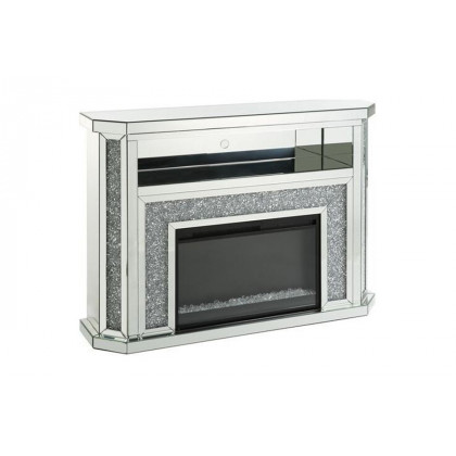 ACME - Noralie Fireplace with Led in Mirrored/Faux Diamonds (AC00508)