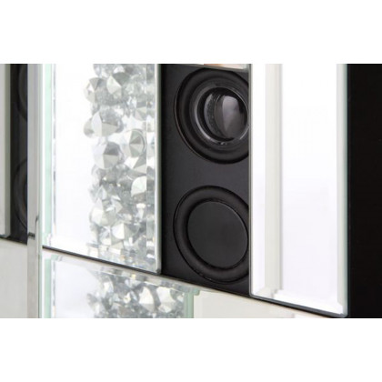 ACME - Noralie Fireplace with Bluetooth in Mirrored/Faux Diamonds (AC00510)