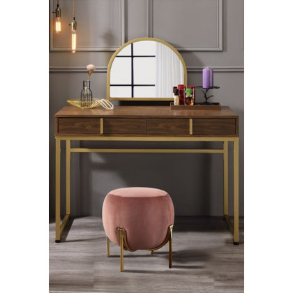 ACME Coleen Vanity Desk with Mirror & Jewelry Tray - Walnut