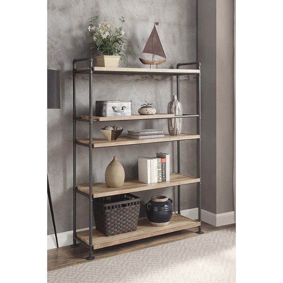 ACME - Brantley Bookshelf in Oak/Sandy Black (AC00758)