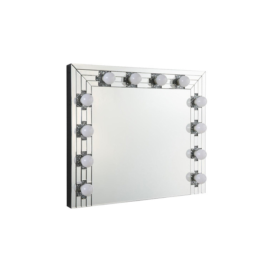 ACME - Noralie Accent Mirror in Mirrored/Faux Diamonds (AC00761)