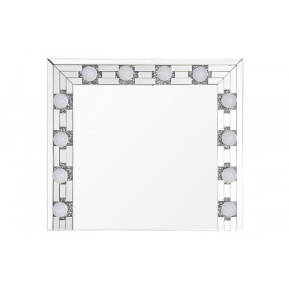 ACME - Noralie Accent Mirror in Mirrored/Faux Diamonds (AC00761)