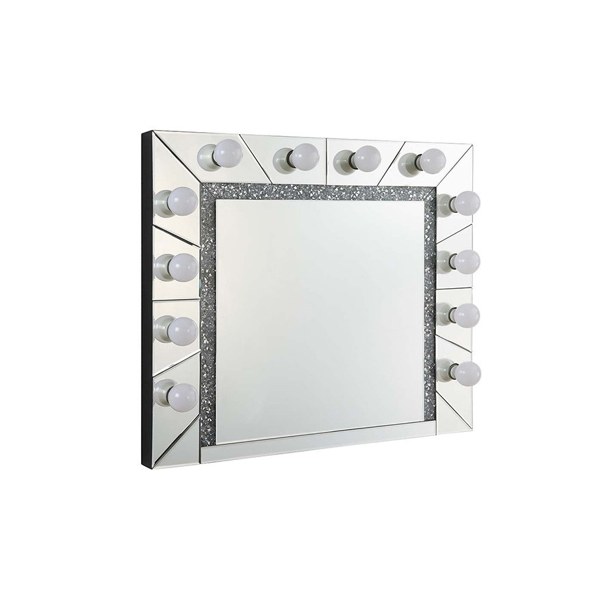 ACME - Noralie Accent Mirror in Mirrored/Faux Diamonds (AC00762)