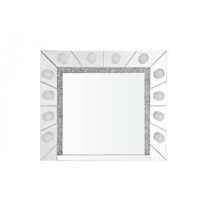 ACME - Noralie Accent Mirror in Mirrored/Faux Diamonds (AC00762)