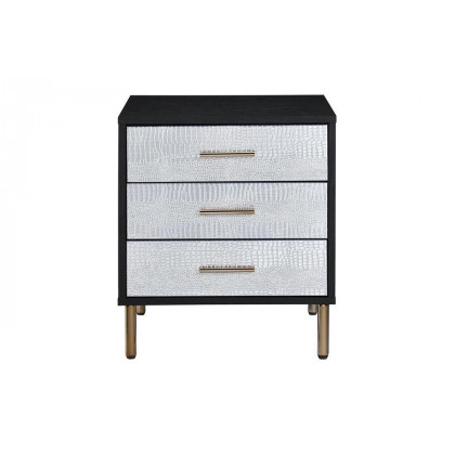 ACME Myles Nightstand - Silver and Gold Finish