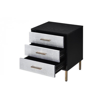 ACME Myles Nightstand - Silver and Gold Finish