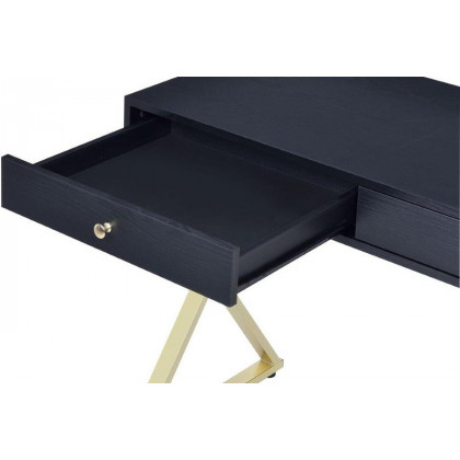 ACME Coleen Vanity Desk - Black and Brass Finish