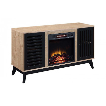 ACME - Gamaliel Cabinet with Fireplace in Oak/Espresso (AC00848)