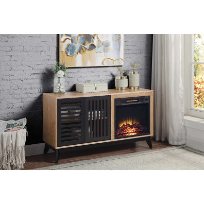 ACME - Gamaliel Cabinet with Fireplace in Oak/Espresso (AC00849)