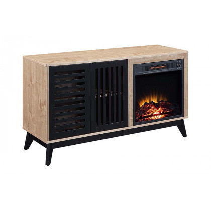 ACME - Gamaliel Cabinet with Fireplace in Oak/Espresso (AC00849)