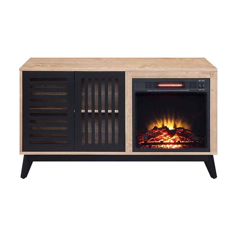 ACME - Gamaliel Cabinet with Fireplace in Oak/Espresso (AC00849)