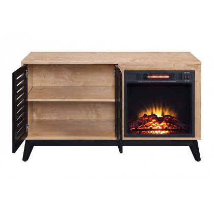 ACME - Gamaliel Cabinet with Fireplace in Oak/Espresso (AC00849)