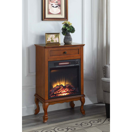 ACME Eirene Fireplace - Walnut Finish