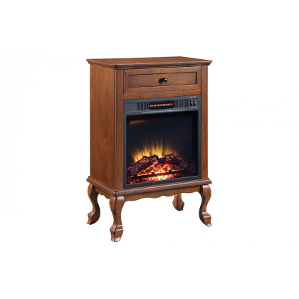 ACME Eirene Fireplace - Walnut Finish