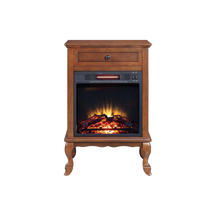 ACME Eirene Fireplace - Walnut Finish