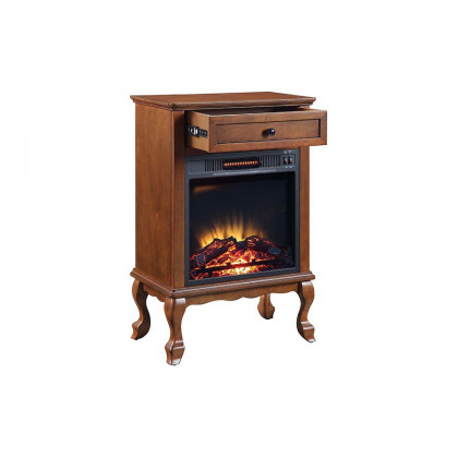 ACME Eirene Fireplace - Walnut Finish