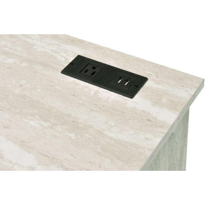 ACME - Tyeid Vanity Desk with Usb (Same 92935) in Antique White/Gold